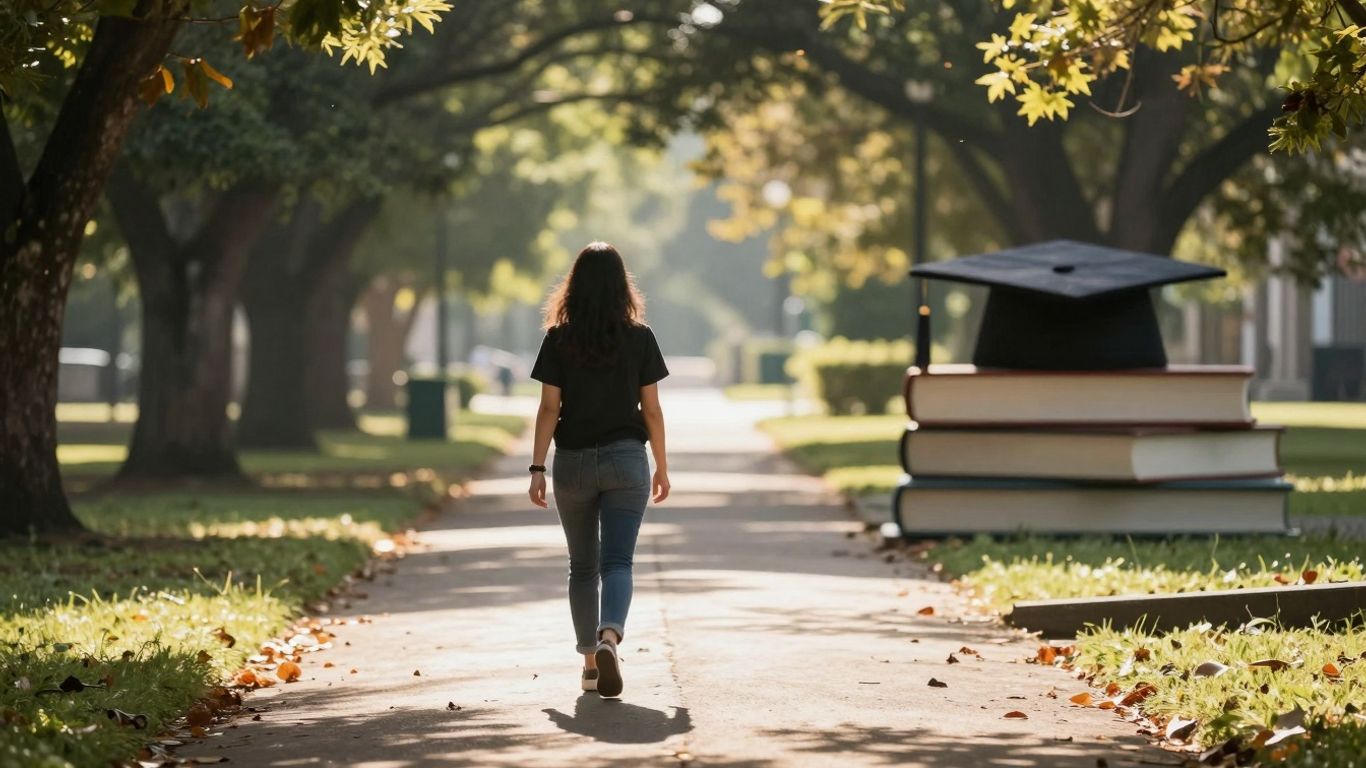 Path to student loan forgiveness with graduation cap.