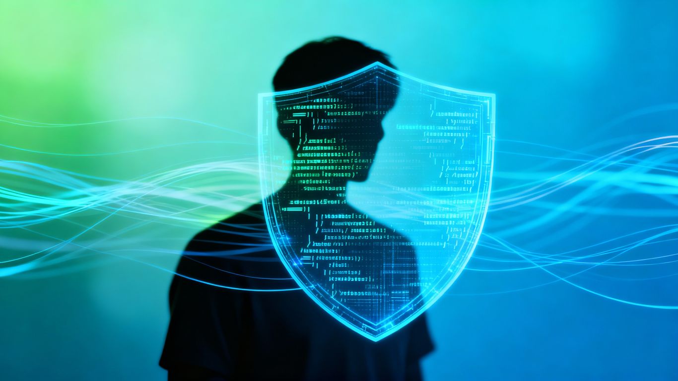 Digital shield protecting personal information online.