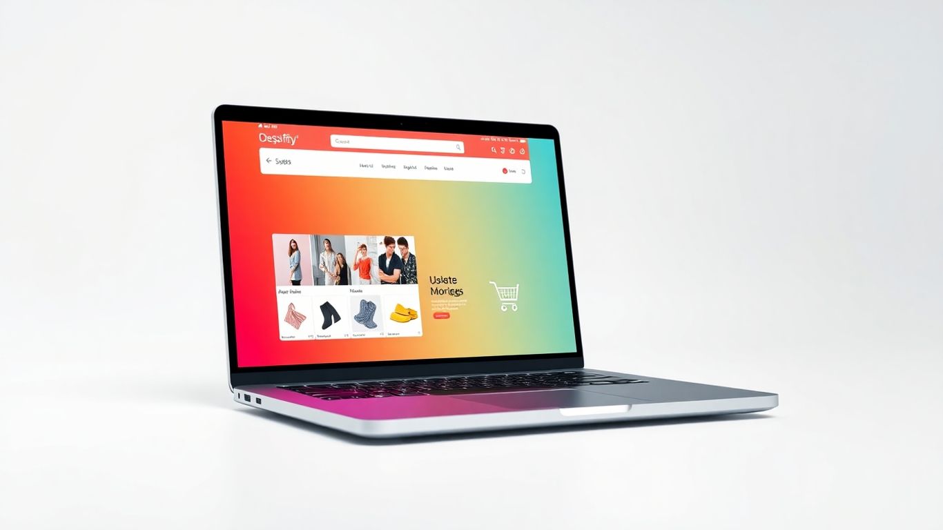 WowStore WooCommerce store builder interface on a laptop screen.
