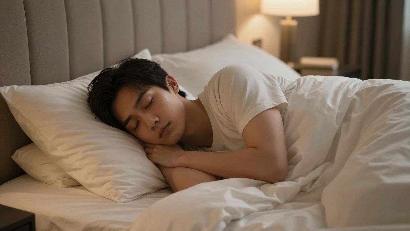 Vedetă dormind în pat pentru refacere perfectă.