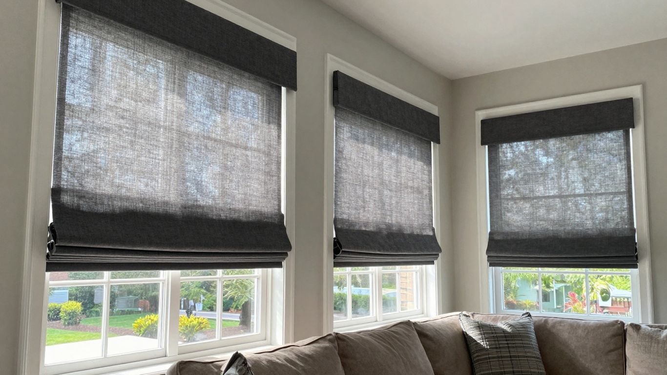 Stylish window shades installed in a modern Ridgewood home.