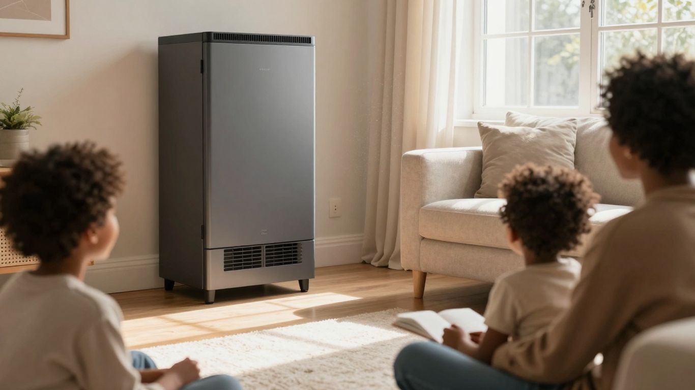 Home heating system in a cozy living room.