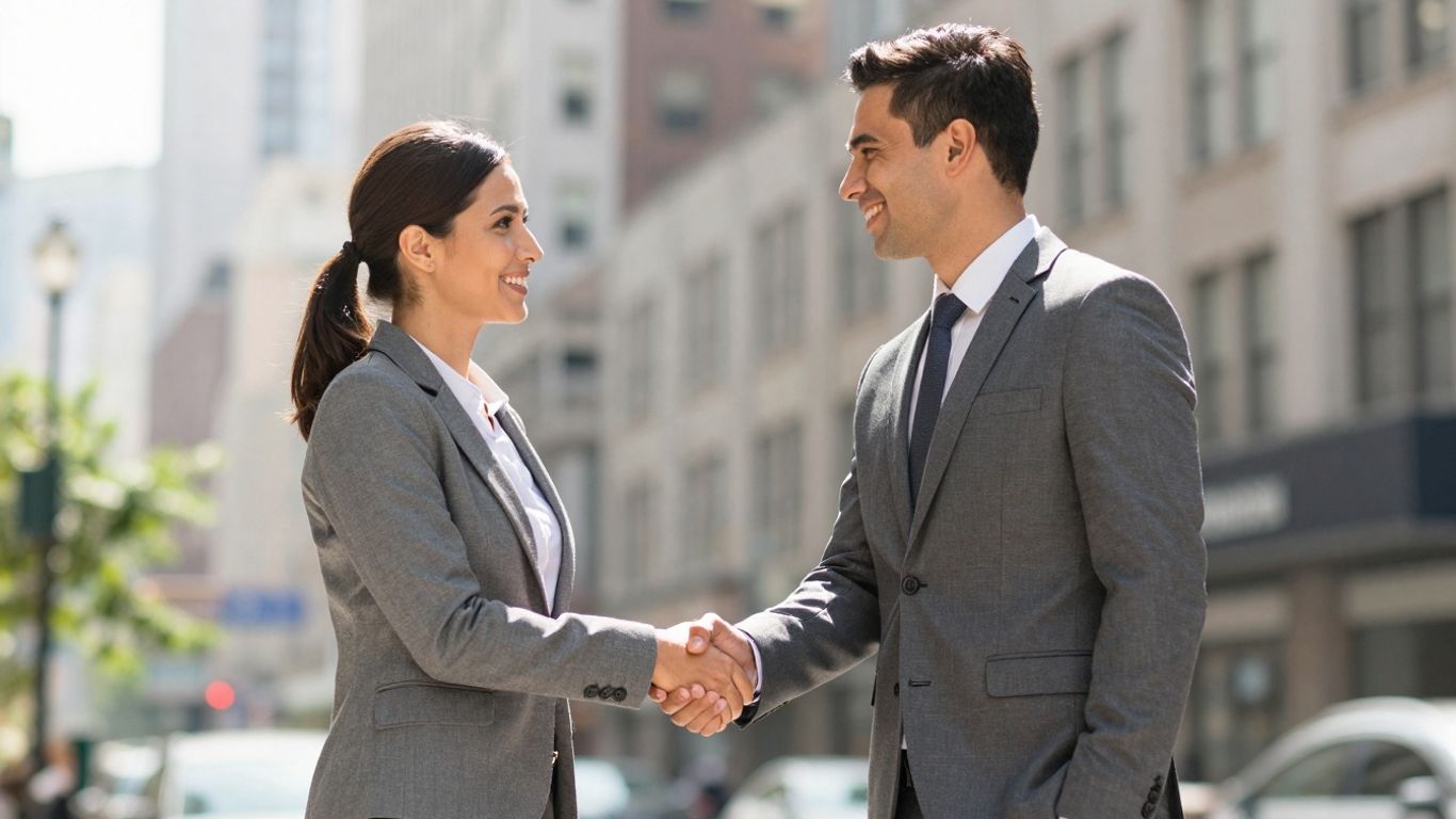 Professional handshake, mental health certification, career growth.