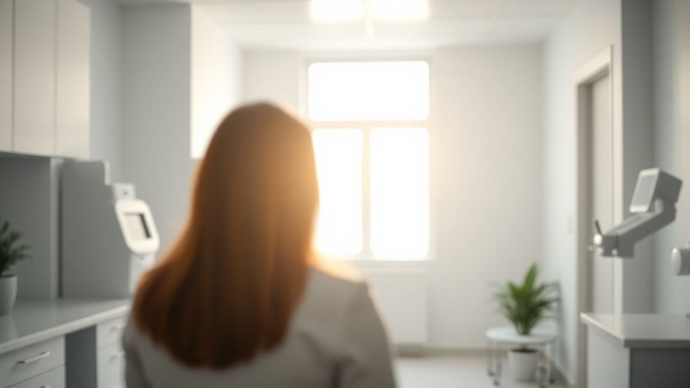 Modern clinic interior with natural light.