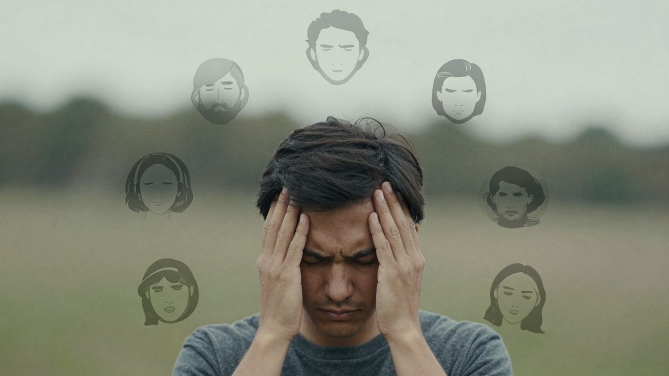 Person experiencing different types of headache.