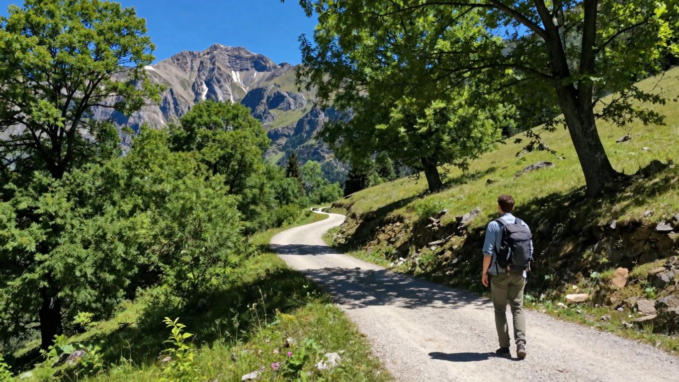 Malownicza górska ścieżka prowadząca ku przygodzie.