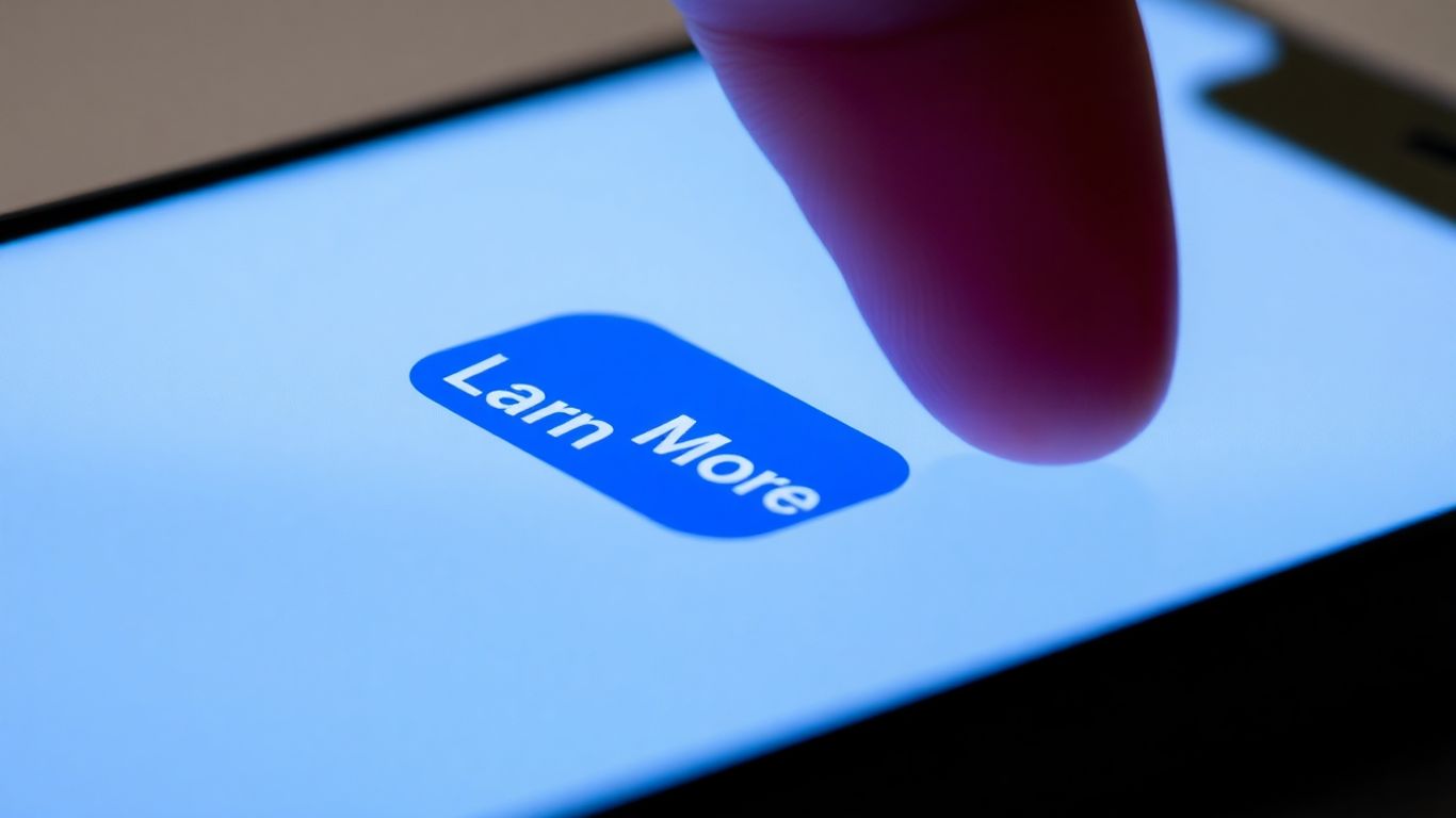 Facebook 'Learn More' button on a smartphone screen.