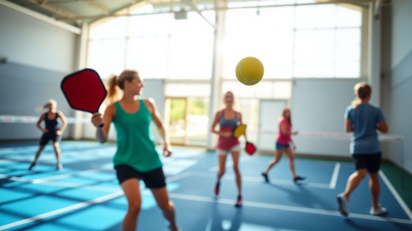 Pickleball players enjoying a game at The Picklr.