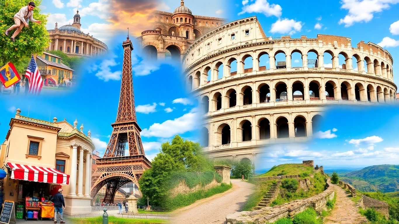 Affordable European landmarks and scenic travel paths.