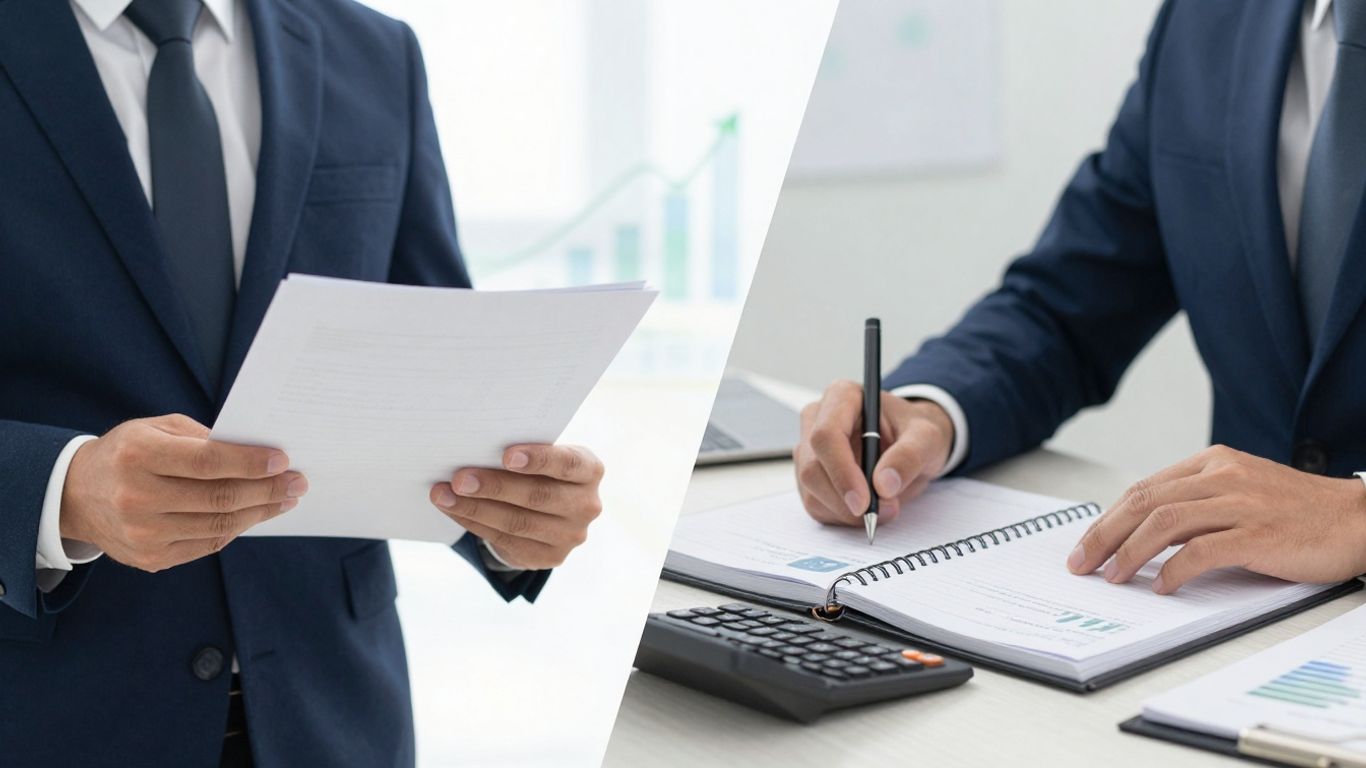 Accounting and finance professionals comparing earnings potential.