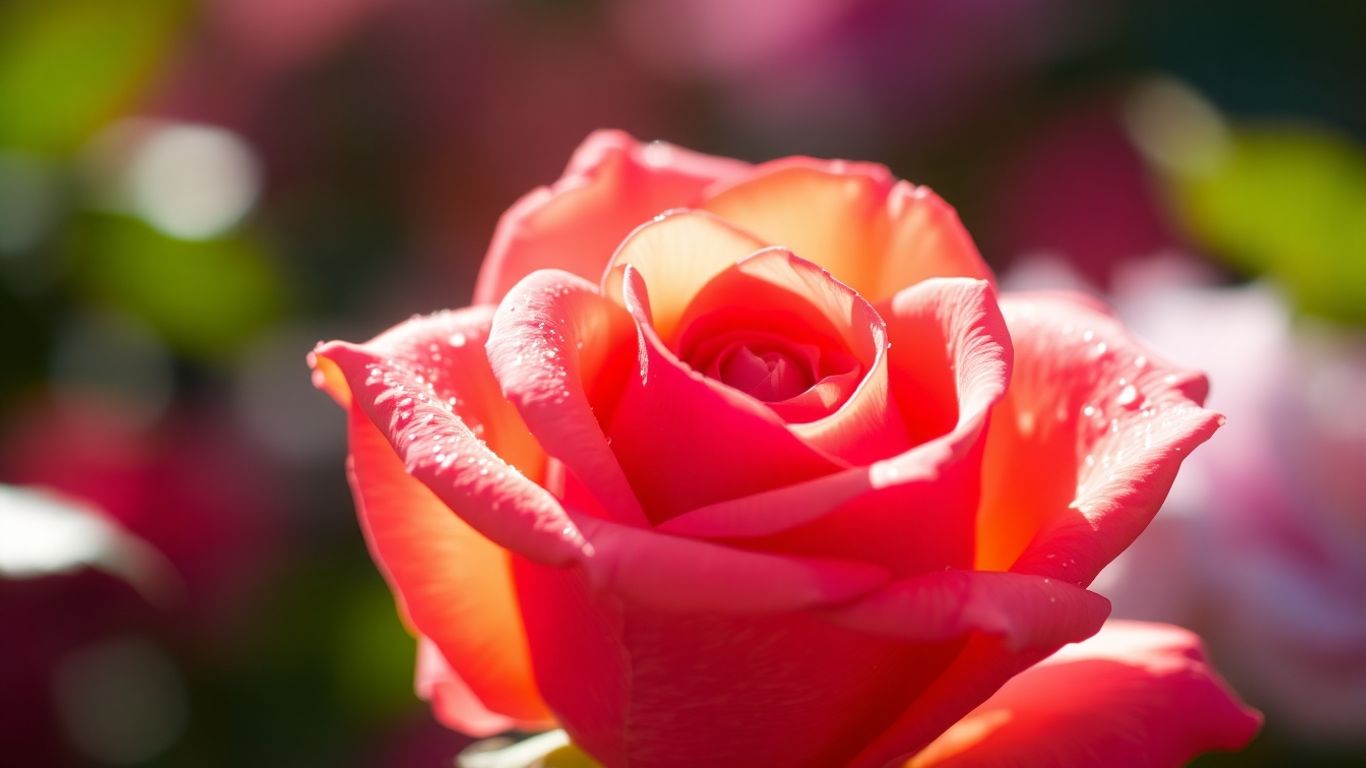 A beautiful rose with morning dew.