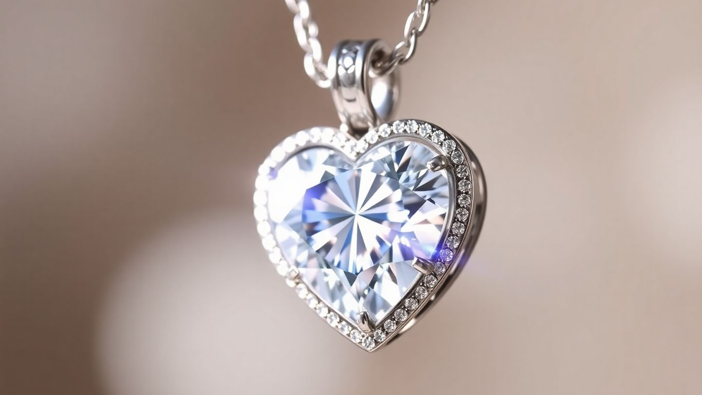 Sparkling moissanite heart pendant