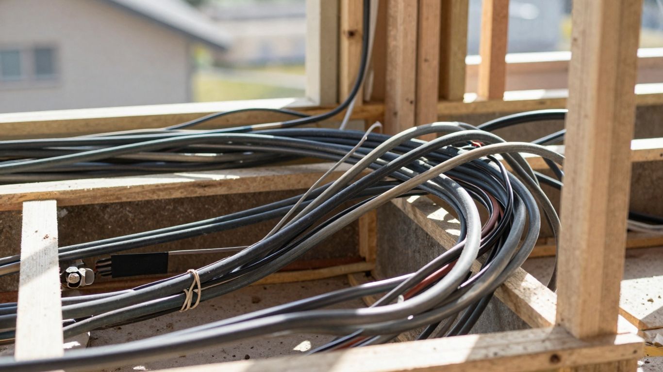 Electrical wiring in a new granny flat construction.