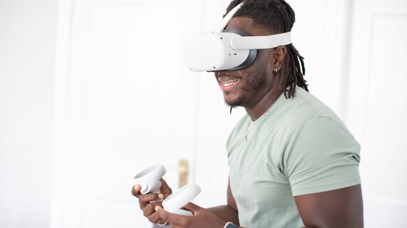 a man wearing a vr headset