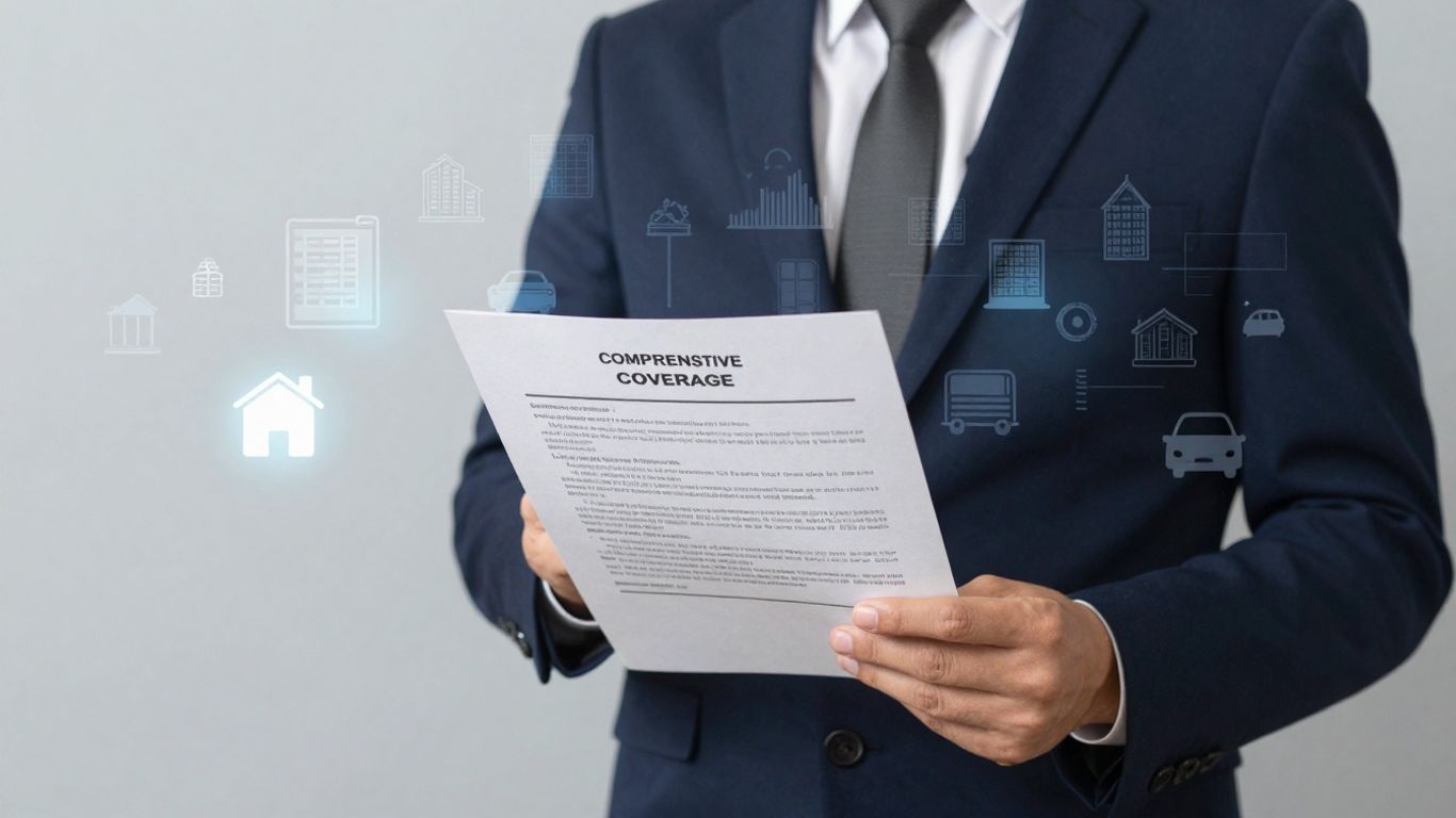 Business insurance policy document with company assets.