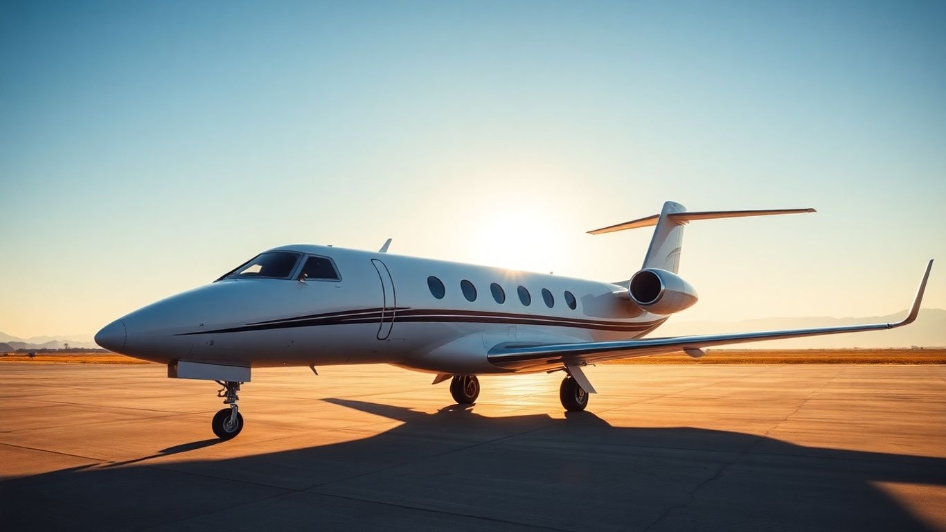 Luxury private jet at Denver airport.