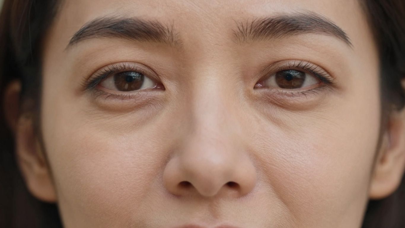 Close-up of a face showing wrinkles and muscle tension.