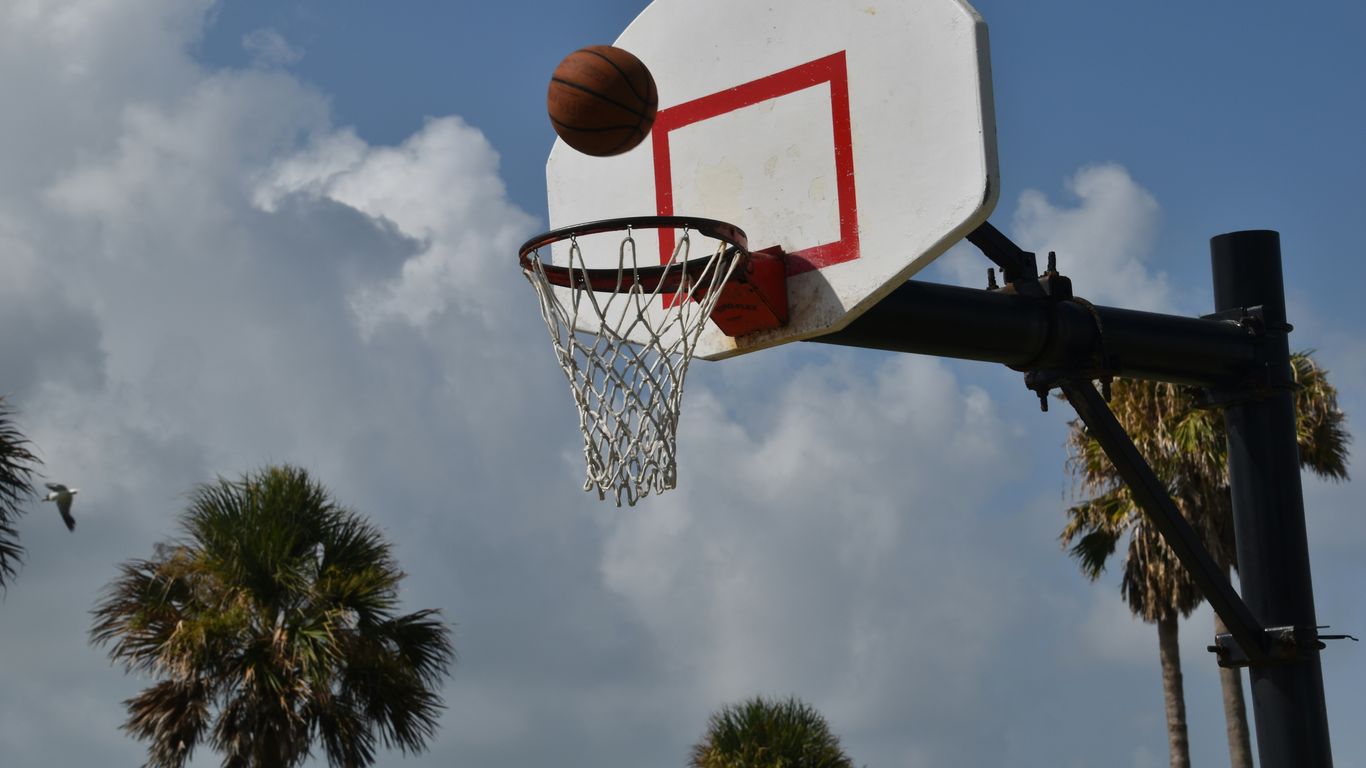 a basketball hoop with a net