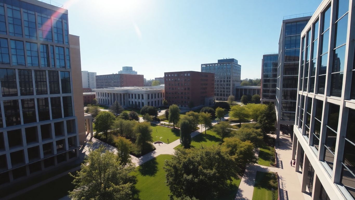 Georgia Tech campus with modern buildings and green spaces.