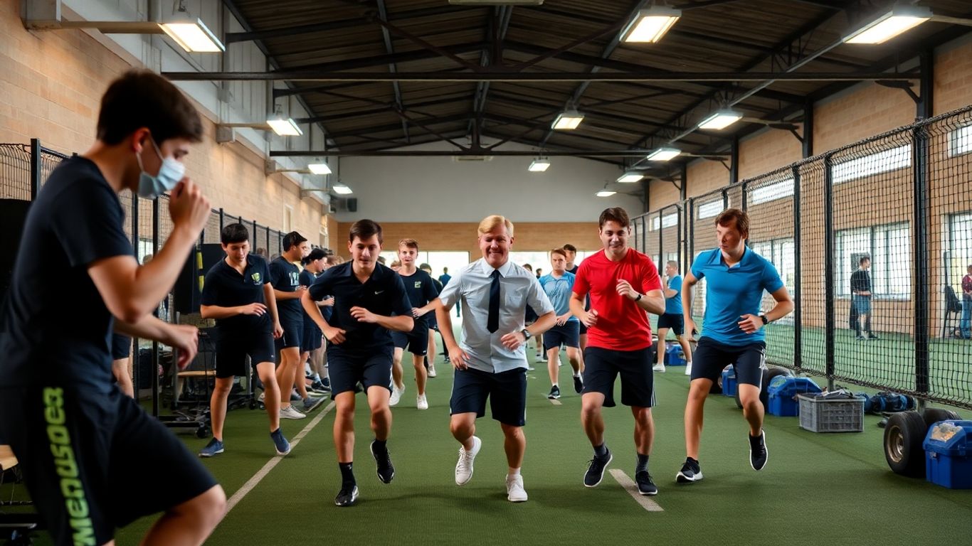 Fortgeschrittene Sportler an verschiedenen Trainingsstationen