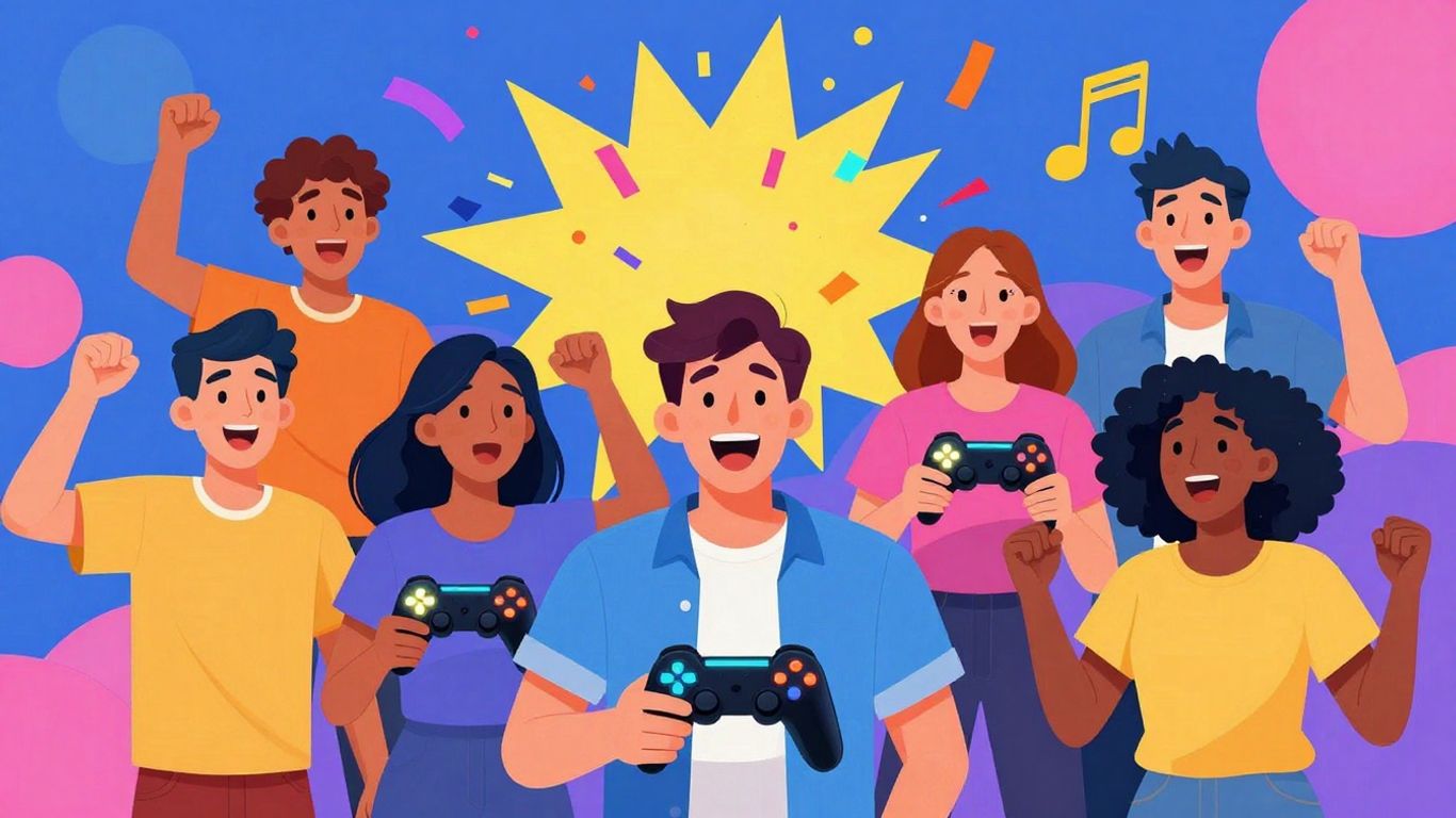 Diverse people enjoying various forms of entertainment with joy.