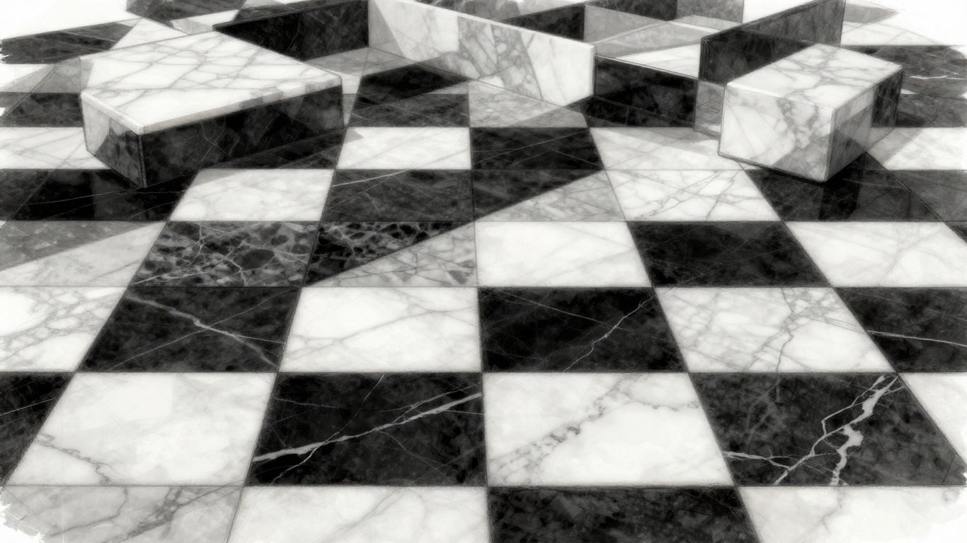 Checkerboard marble pattern sketch