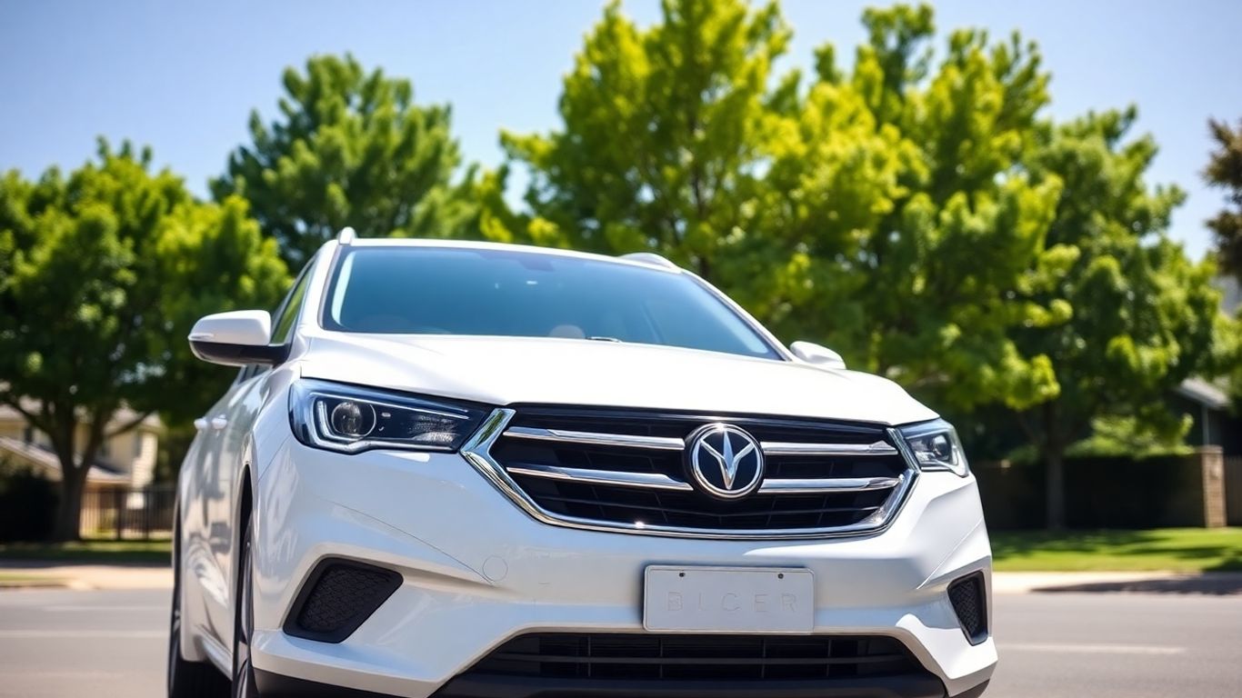 Car parked on Australian street ready for rental.