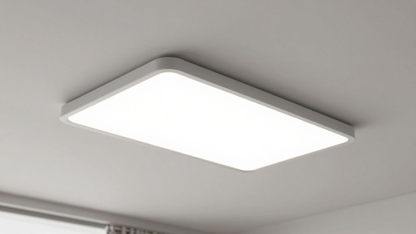 Panneau LED moderne illuminant une pièce.