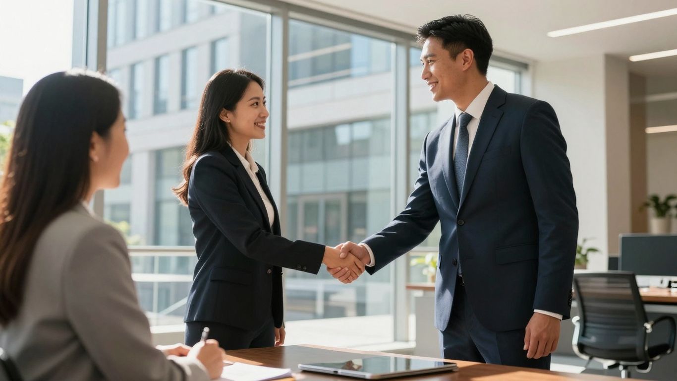 Pennsylvania real estate broker shaking hands with a client.