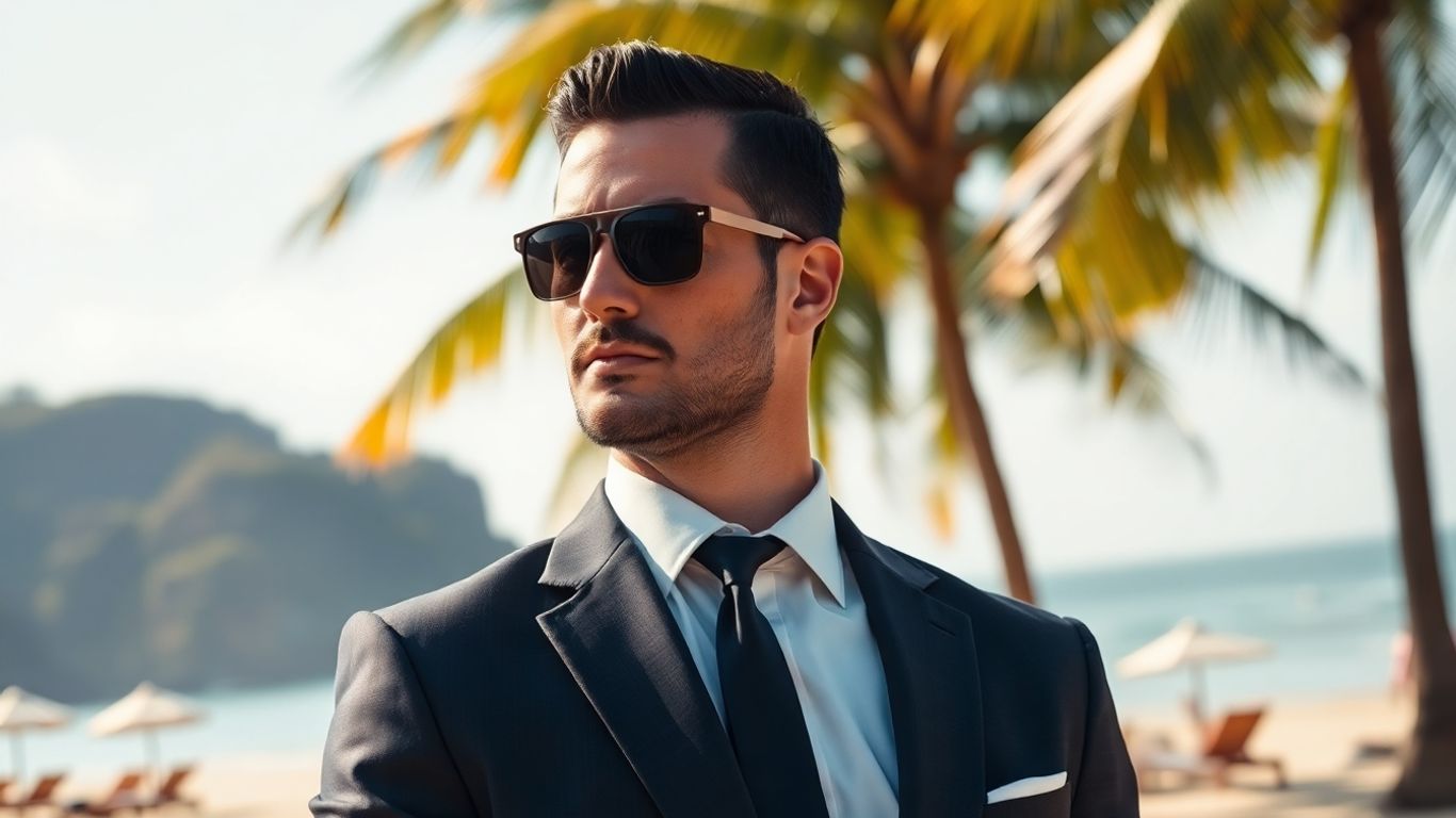 Professional bodyguard on alert in Bali.