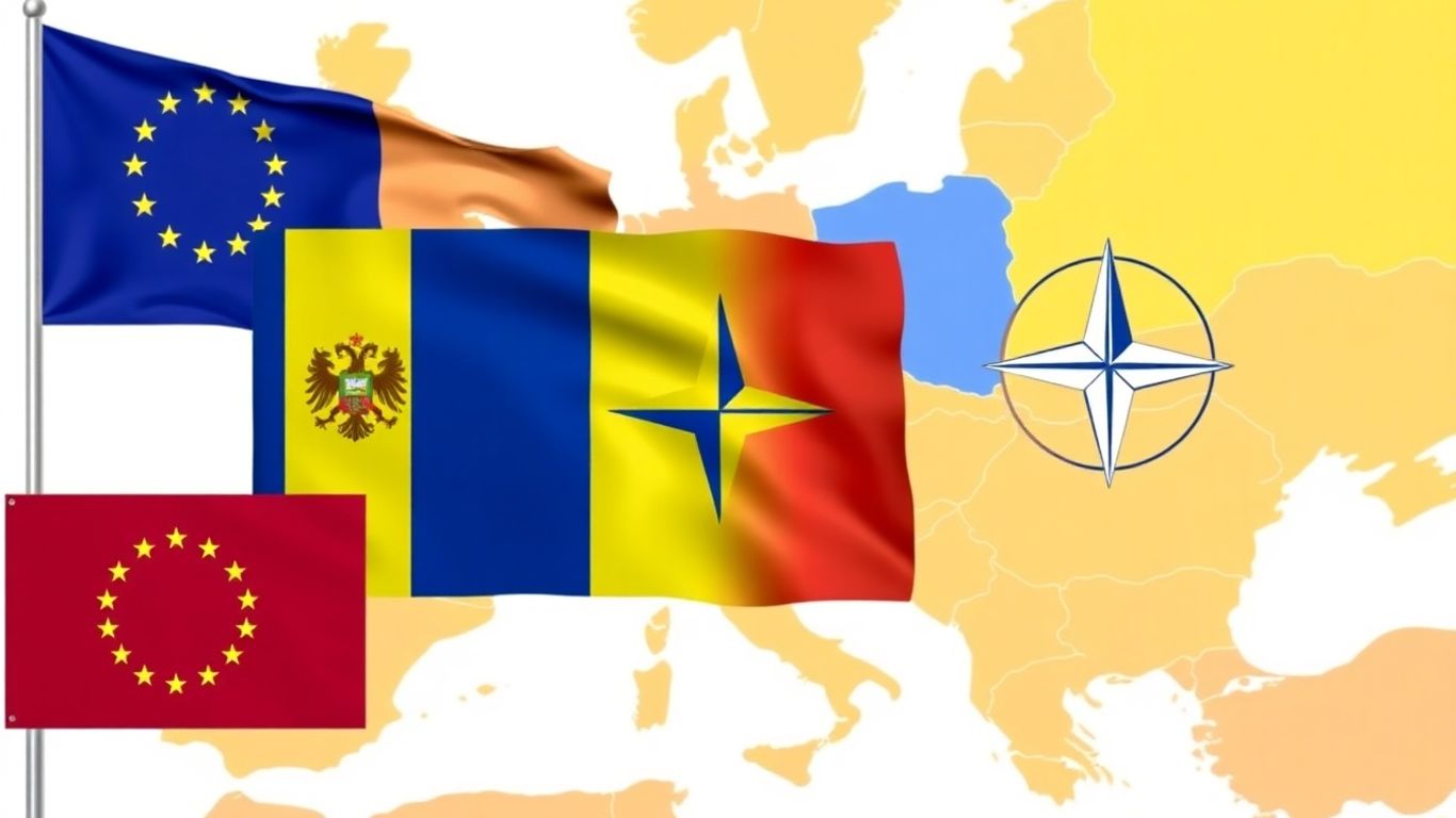 Steagul României, UE și NATO, harta vecinilor estici