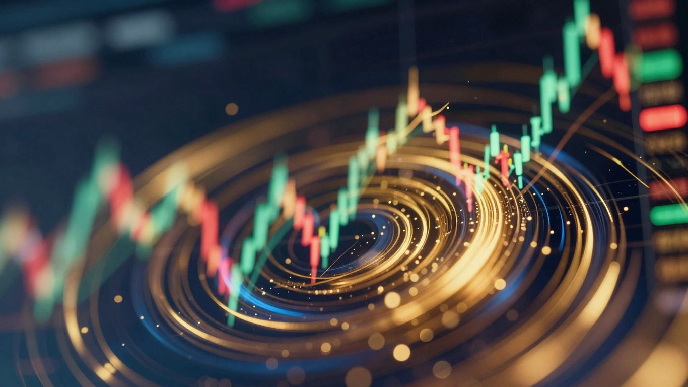 Financial market liquidity zones abstract visualization
