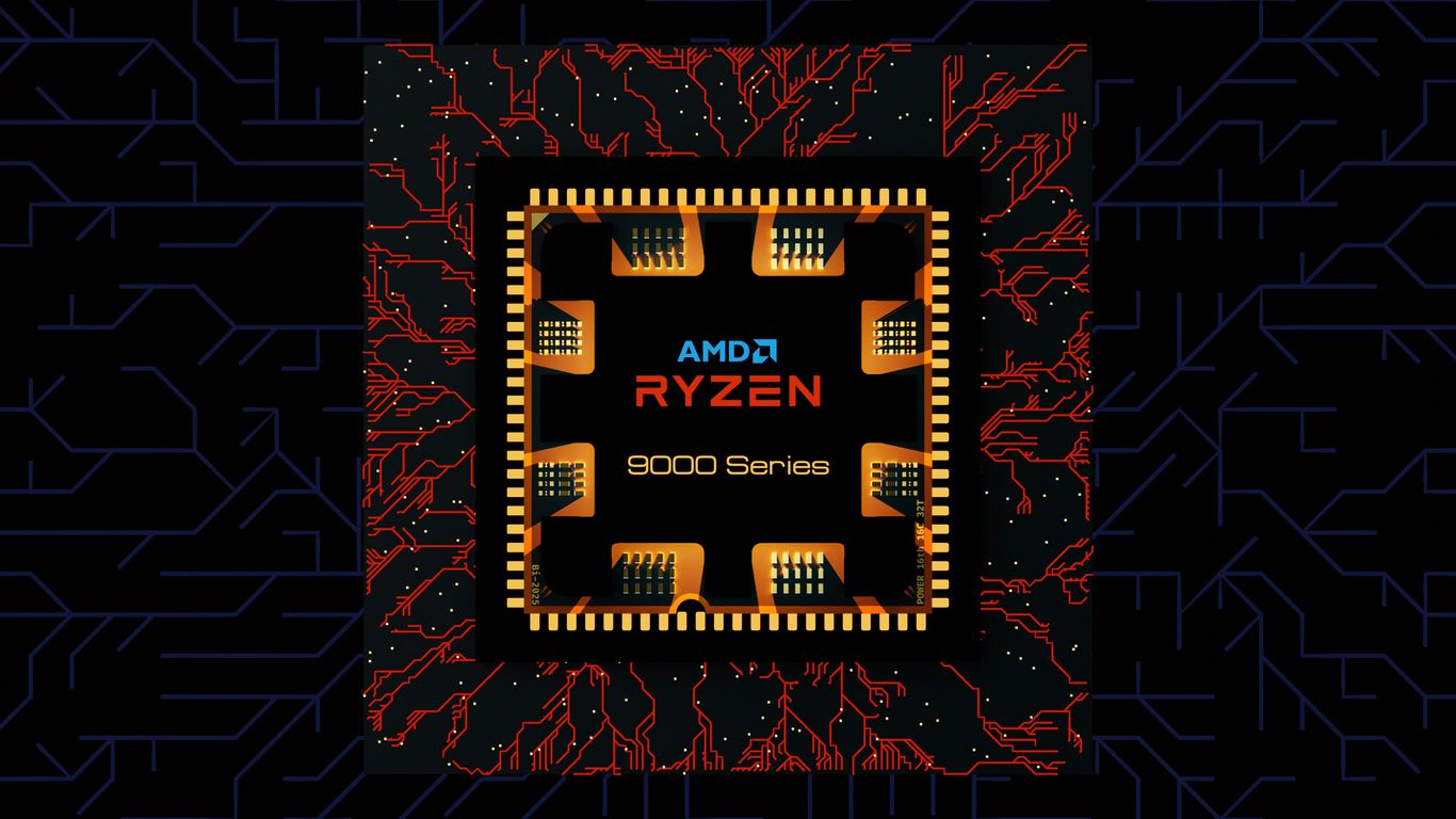 Amd ryzen 6000 series processor on circuit board background