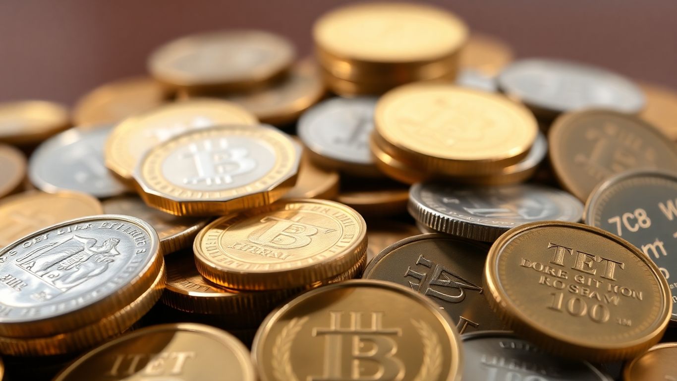 Collection of valuable gold and silver coins