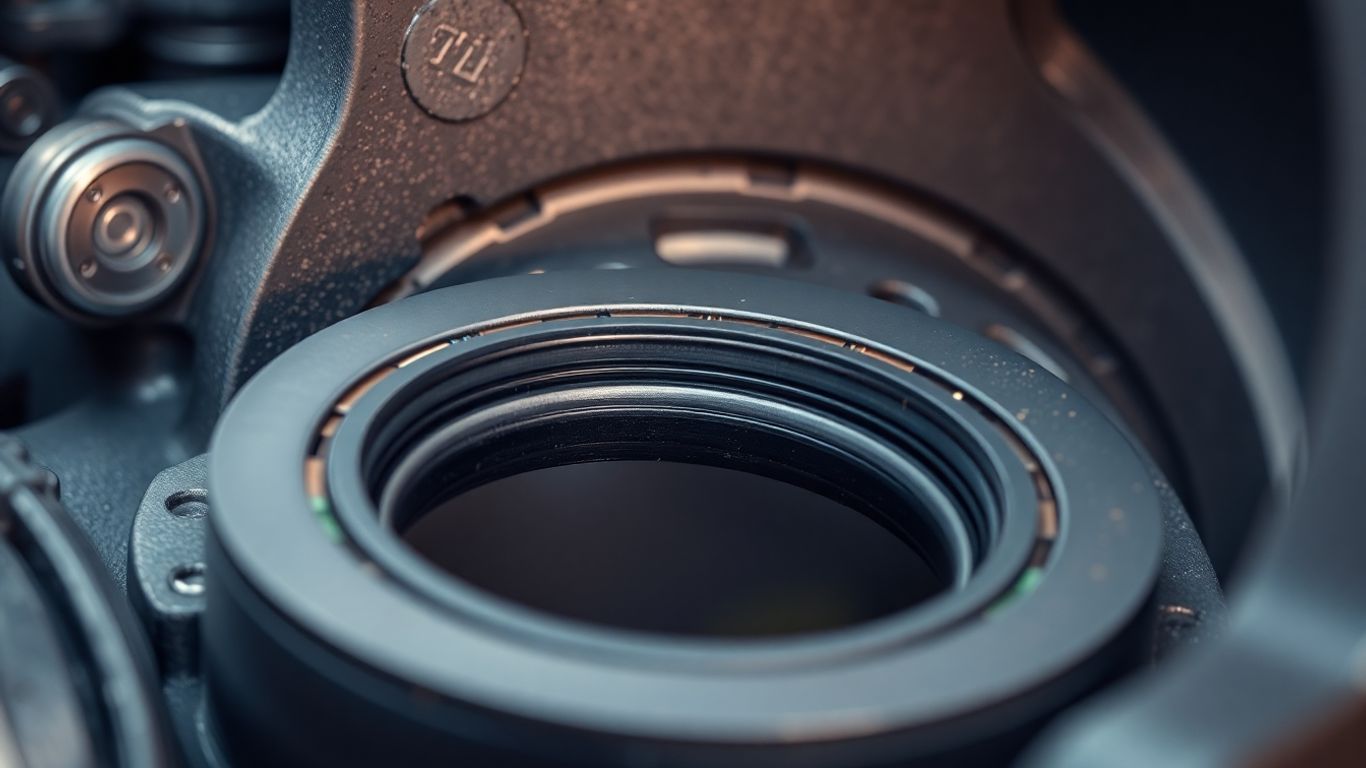 Industrial seal fitted securely into machinery component.