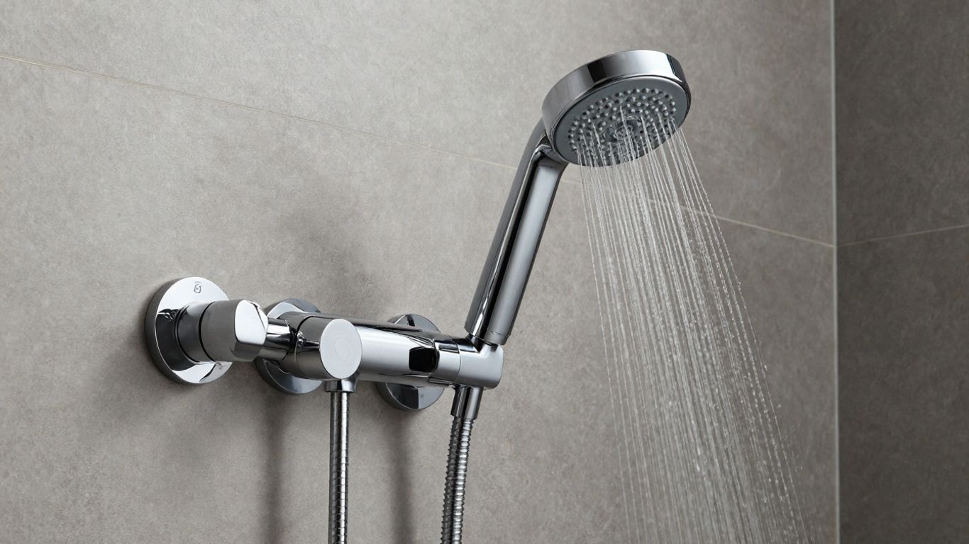 Modern concealed shower mixer set in a bathroom.