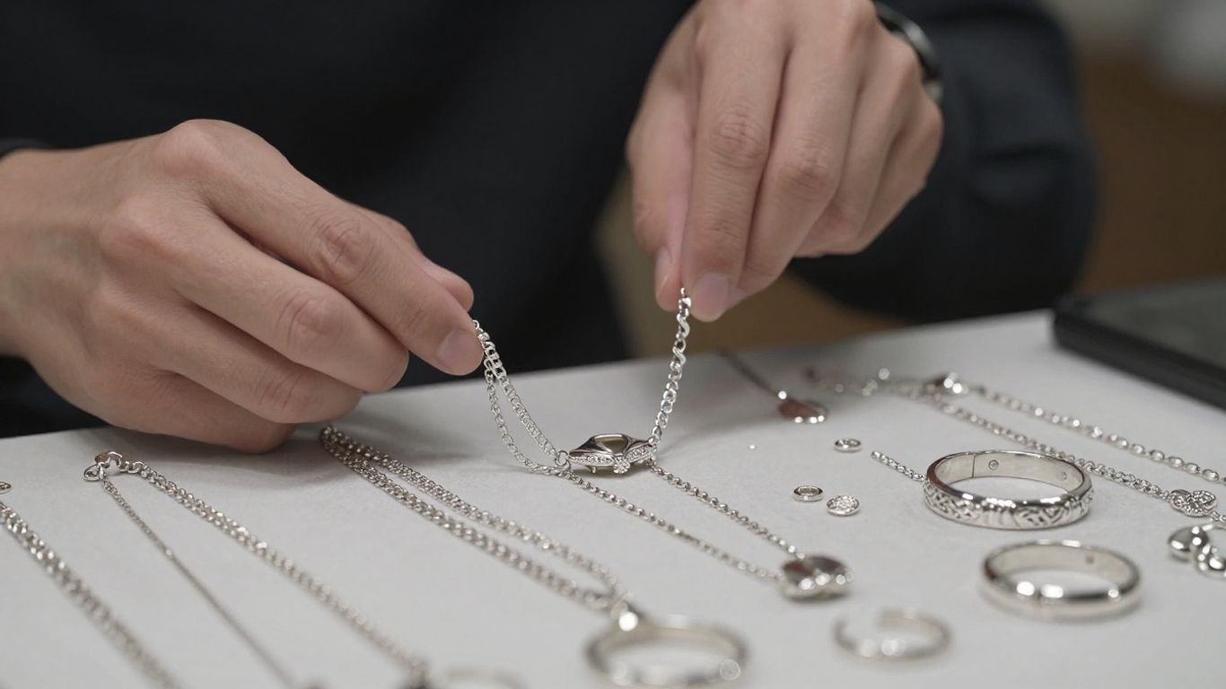 Bijoux en argent avant la vente