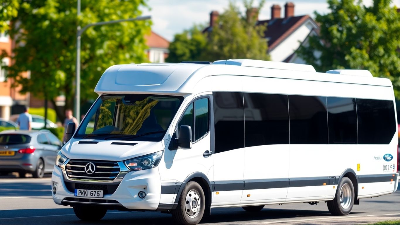 Minibus ready for sports event transport in Slough.