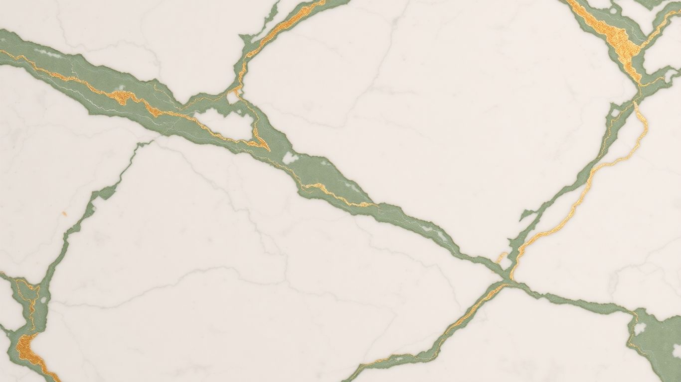 Calacatta Oliva marble with green and gold veining.