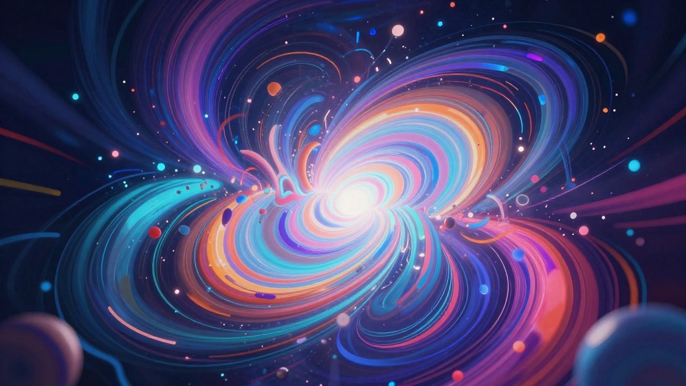 Abstract AI art with swirling colors and light.