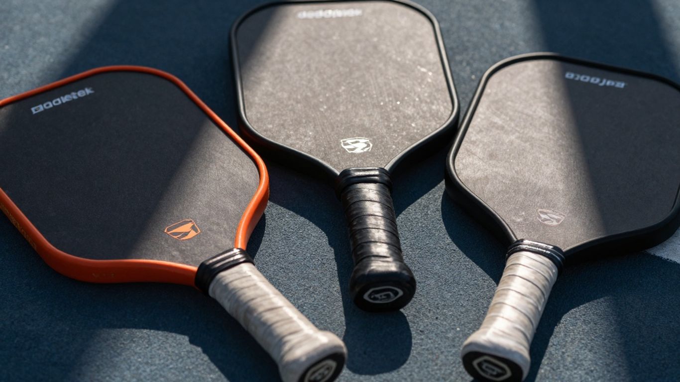 Paddletek pickleball paddles on a court