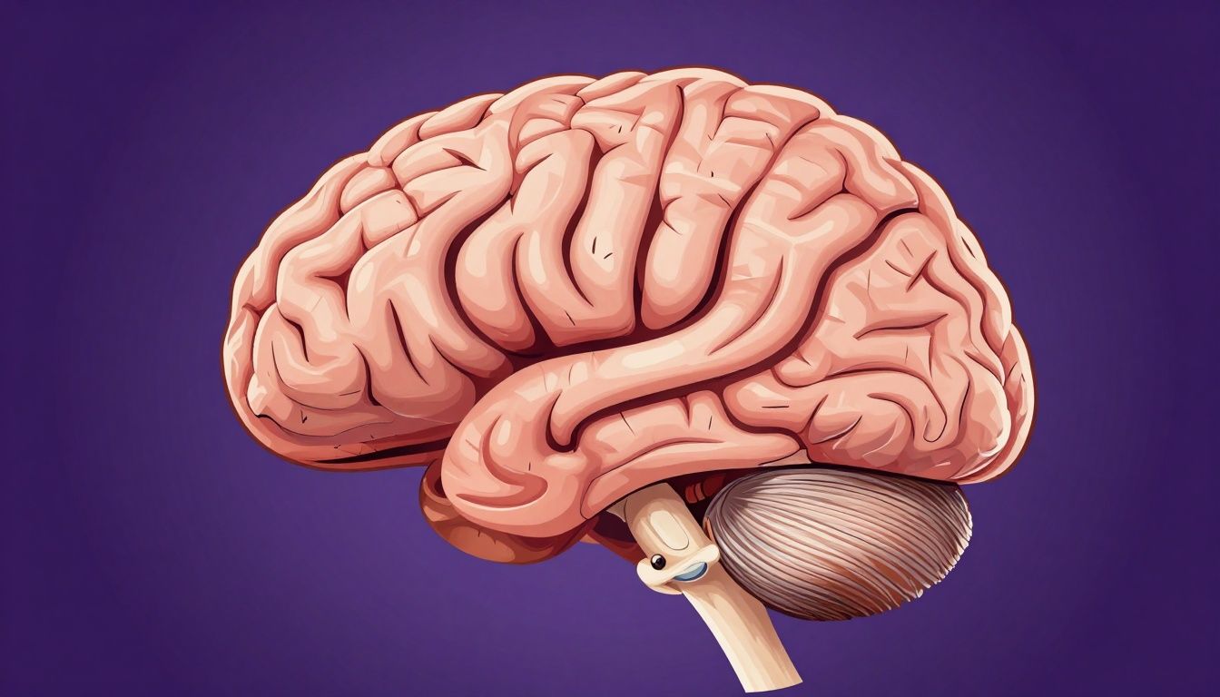 Illustration of an aging brain showing areas affected by Alzheimer's and normal aging