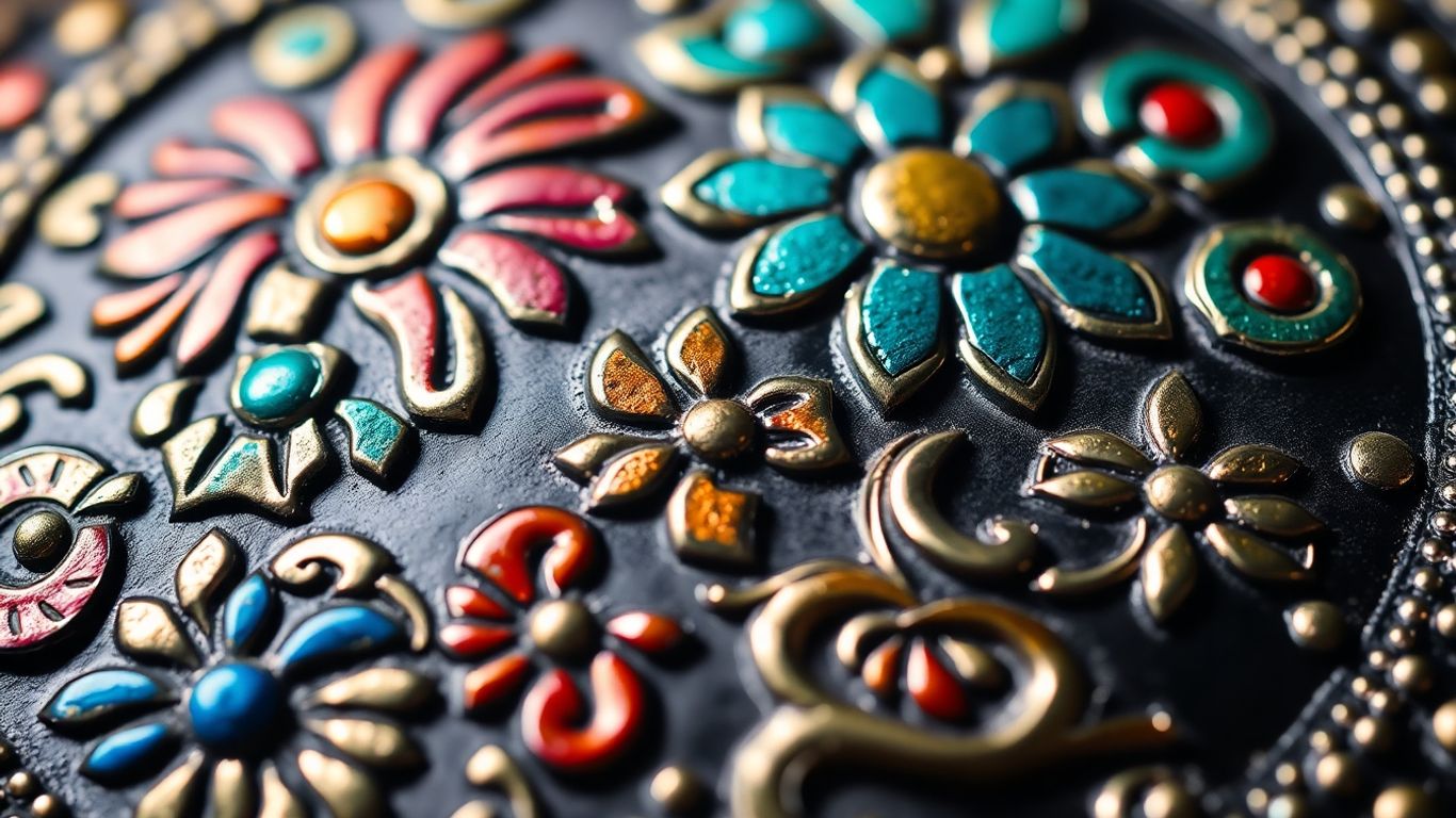 Bijou insulaire avec enluminure ancestrale détaillée.