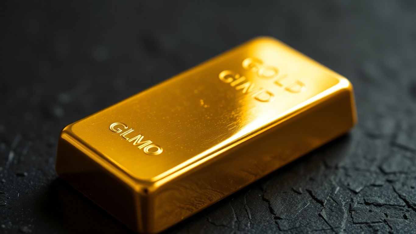 深色背景上闪亮的金条