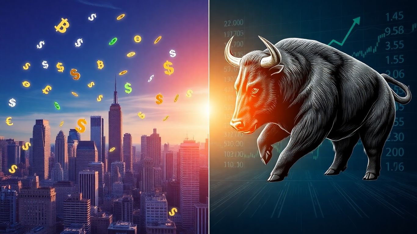 Forex and stock trading comparison visual.