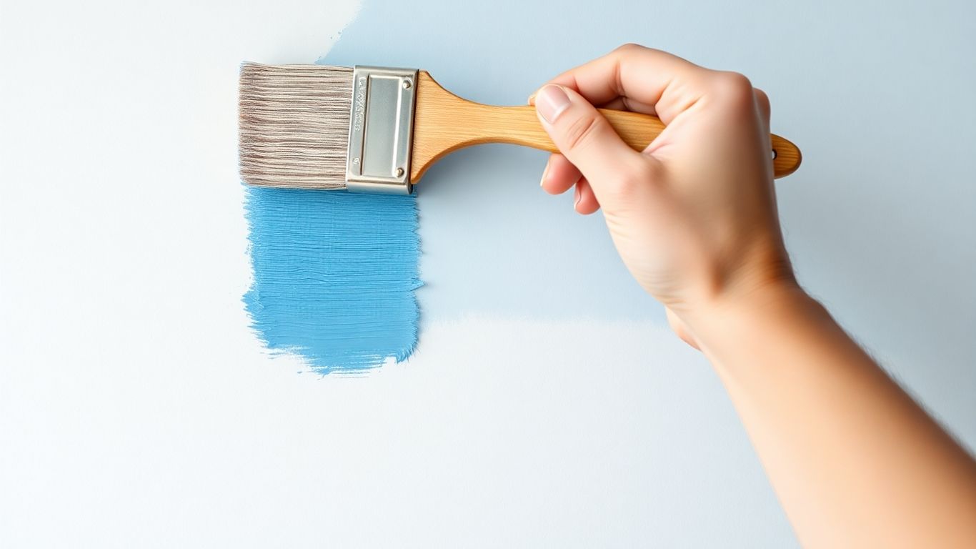 Painter meticulously applying smooth, even paint to a wall.