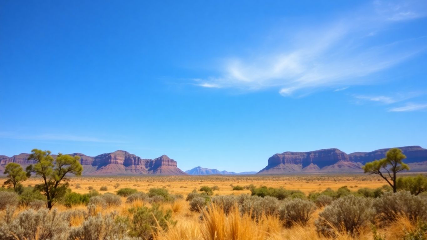Australian landscape with abstract financial growth elements.