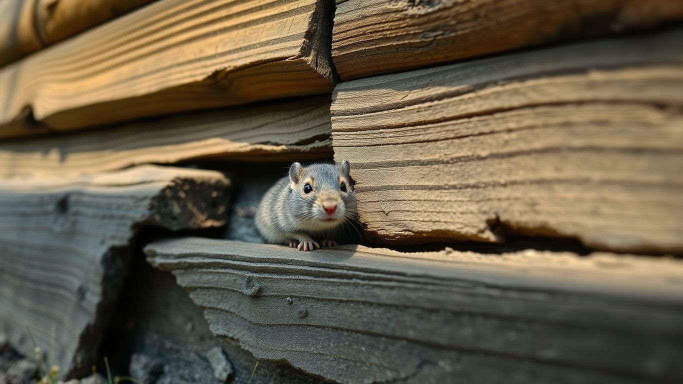 Rodent near old house foundation