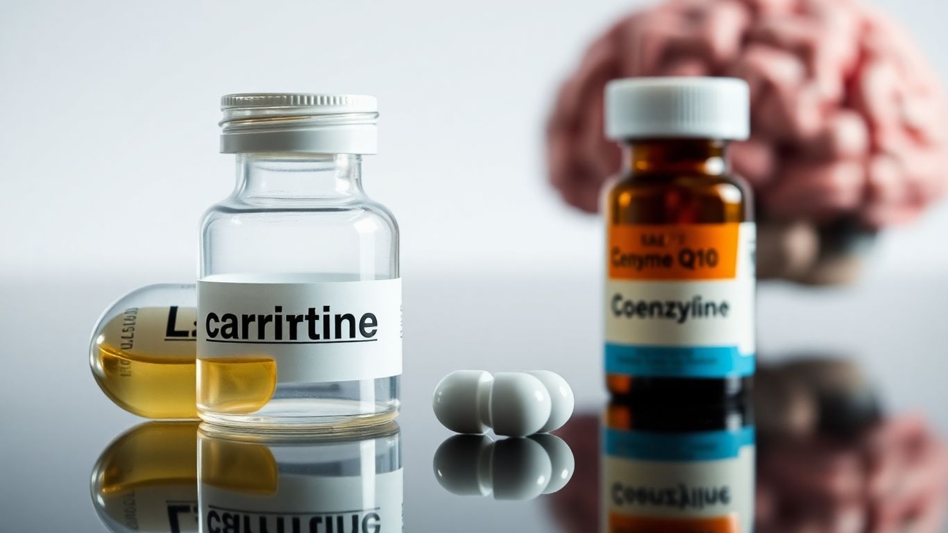 Twee capsules en hersenmodel in medisch lichte setting