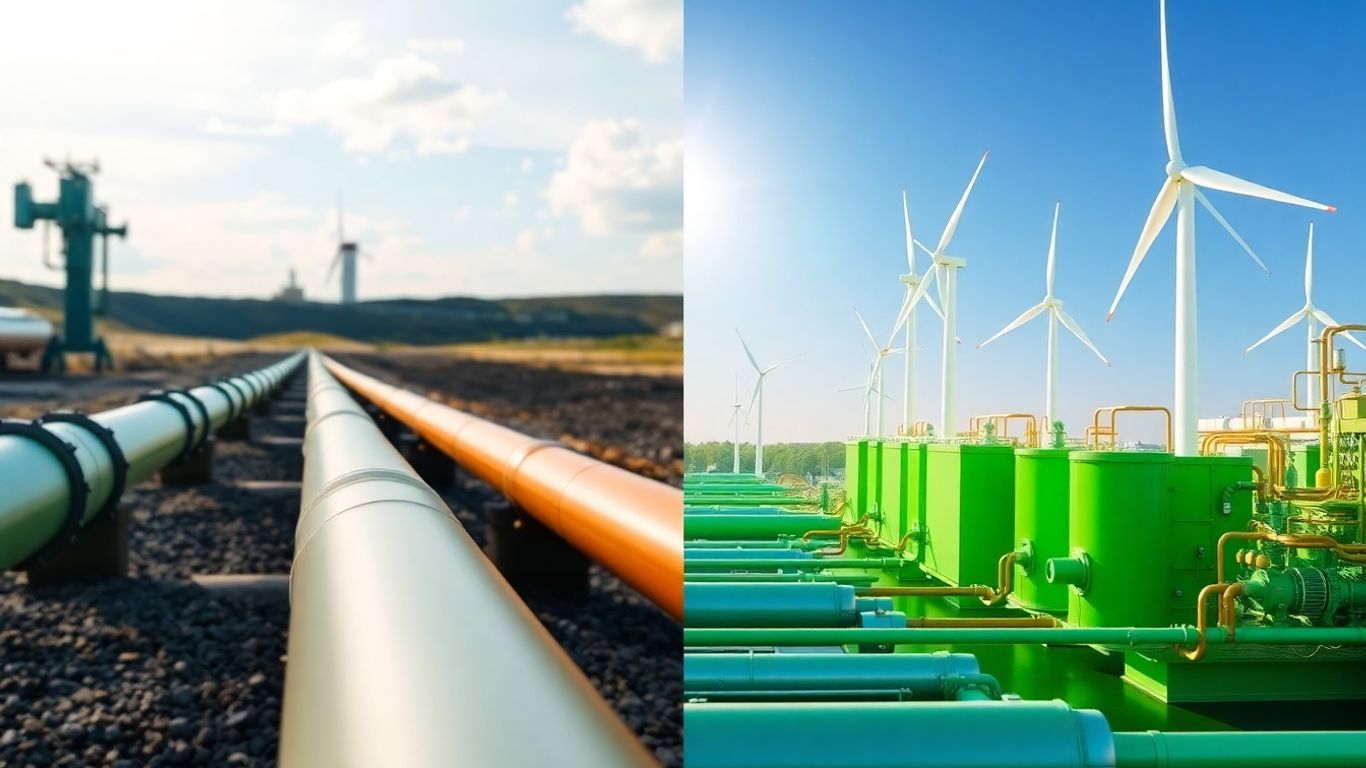 Conducte de gaz natural versus turbine eoliene și hidrogen verde.